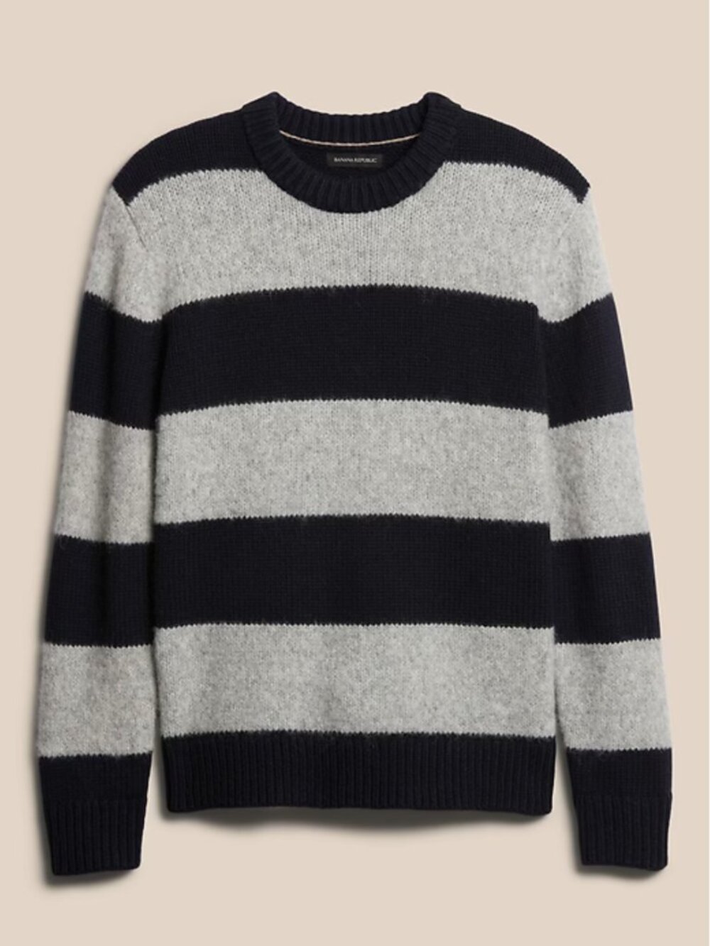 Banana Republic GAP Fuzzy Stripe Knit Sweater Size Wool Alpaca Size Medium